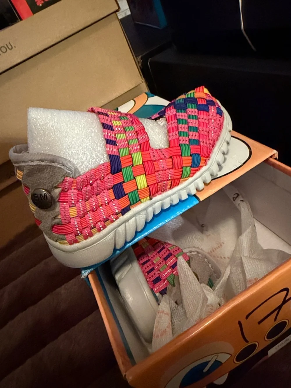 bernie mev. Kids Multicolor Woven Mary‎ Jane Slip-On - Pink Mix